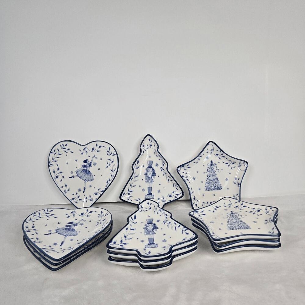 Set of 12 Christmas Themed Plates – Nutcracker, Ballerina & Christmas Tree